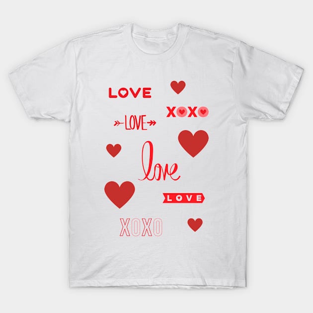 Love and Hearts and Stuff T-Shirt by Annalaven